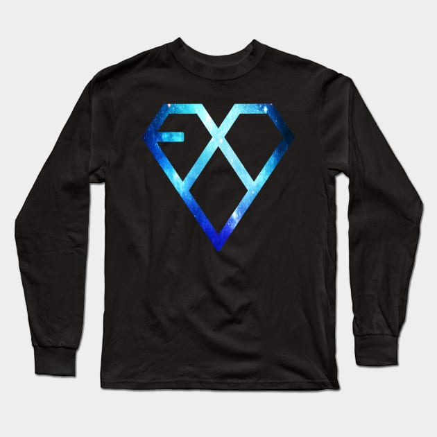 Exo Logo Galaxy Long Sleeve T-Shirt by hallyupunch